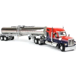 1/64 Red & Blue Kenworth W990 76in Sleeper with Brenner Chemical Tank Trailer, DCP by First Gear