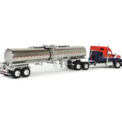 1/64 Red & Blue Kenworth W990 76in Sleeper with Brenner Chemical Tank Trailer, DCP by First Gear