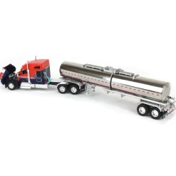 1/64 Red & Blue Kenworth W990 76in Sleeper with Brenner Chemical Tank Trailer, DCP by First Gear