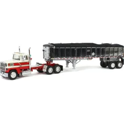 1/64 Red & White Ford LTL 900 with East End Dump Trailer, DCP by First Gear