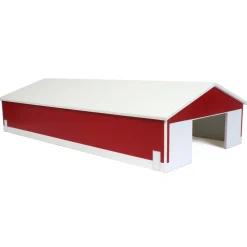 1/64 Red & White 60ft x 120ft Wooden Implement Shed