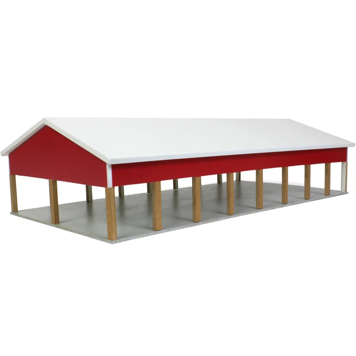 1/64 Red & White 50ft x 100ft Wooden Hay & Implement Shed