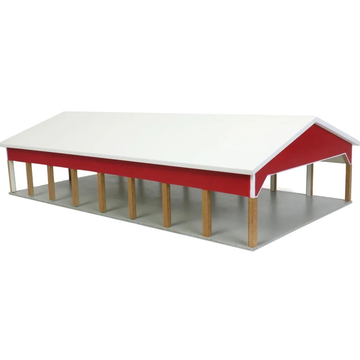 1/64 Red & White 50ft x 100ft Wooden Hay & Implement Shed