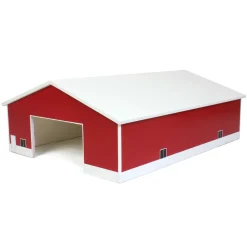 1/64 Red & White 60ft x 80ft Wooden Implement Shed