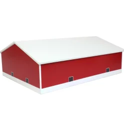 1/64 Red & White 60ft x 80ft Wooden Implement Shed