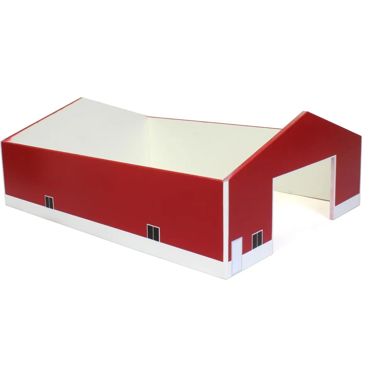 1/64 Red & White 60ft x 80ft Wooden Implement Shed
