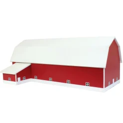 1/64 Red & White 60ft x 120ft Wooden Dairy Barn with Milk House