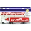 1/64 Red & White International Navistar Cab with Trailer - Towers