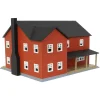 1/64 Red Brick “Home Sweet Home” Farm House w/ Porch, Deck & Chimney, 3D Printed