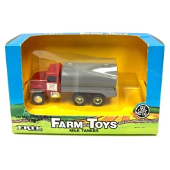 1/64 Red Cab Milk Tanker Tandem Axle Truck by ERTL