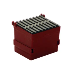 1/64 Red Dumpster with Removable Black Lid, 3D Printed Plastic