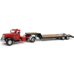 1/50 Red International KB-8 with Tandem Axle Lowboy Trailer