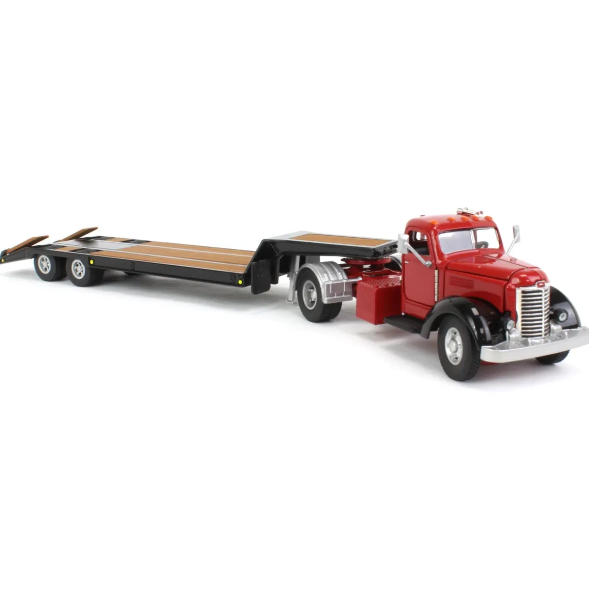 1/50 Red International KB-8 with Tandem Axle Lowboy Trailer
