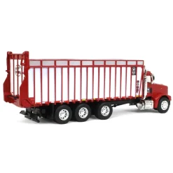 1/64 Red Peterbilt 385 w/ Red & White Meyer 8126RT Boss Forage Box