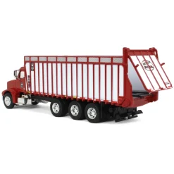 1/64 Red Peterbilt 385 w/ Red & White Meyer 8126RT Boss Forage Box
