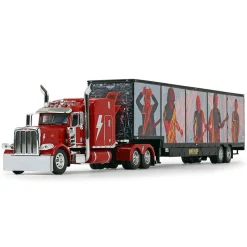 1/64 Red Peterbilt Model 389 Sleeper w/ Kentucky Moving Trailer, AC/DC PWR/UP, DCP by First Gear