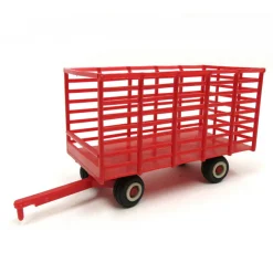 1/64 Red Plastic Hay Wagon with Rubber Tires by Standi Toys
