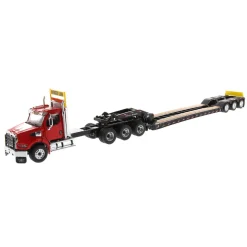 1/50 Red Western Star 49X SB Tridem & XL 120 HDG Trailer w/ Single & Tandem Axle Boosters