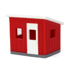 1/64 Red/White Chicken Coop Shed, 3D Printed