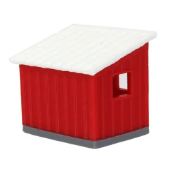 1/64 Red/White Chicken Coop Shed, 3D Printed