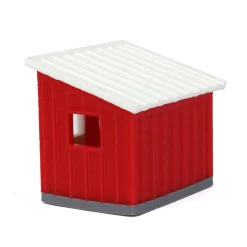 1/64 Red/White Chicken Coop Shed, 3D Printed
