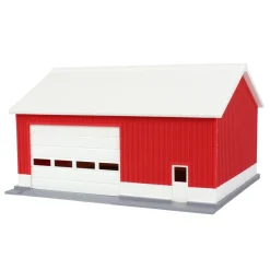 1/64 Red/White "Papa's Shop" 40ft x 30ft Farm Shed w/ Removeable Door & Roof, 3D Printed