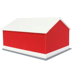1/64 Red/White "Papa's Shop" 40ft x 30ft Farm Shed w/ Removeable Door & Roof, 3D Printed