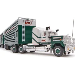 1/64 RTA Road Train with Mack Truck, Dolly & 2 Livestock Trailers by Highway Replicas