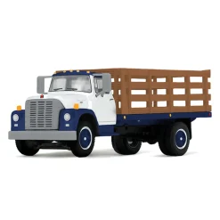 1/64 1970s International Loadstar Stake Truck, White/Navy Blue, DCP by First Gear