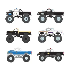 1/64 Sealed Set of (6) Kings of Crunch Special Edition Hot Pursuit Series 17 Police Monster Trucks
