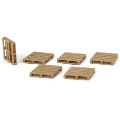 1/64 Set of 6 Brown Plastic Freight Pallets, 3D Printed in the USA