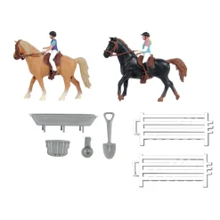 1/24 Set of 2 Horses with Riders and Accessories by Kids Globe