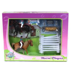 1/24 Set of 2 Horses with Riders and Accessories by Kids Globe