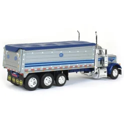 1/64 Silver & Blue Peterbilt 379 w/ Tri-Axle MAC Dump Body, DCP by First Gear