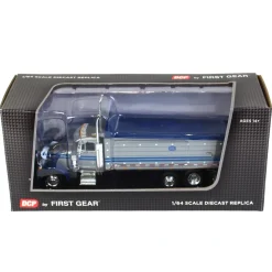 1/64 Silver & Blue Peterbilt 379 w/ Tri-Axle MAC Dump Body, DCP by First Gear