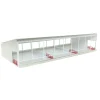 1/64 ST387W Metal Monoslope Cattle Barn with gates and feed trough, White, 27 inches long