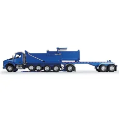 1/64 Surf Blue Kenworth T880 Rogue Dump w/ Rogue Transfer Dump Trailer, DCP by First Gear