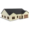 1/64 Tan & Brown “The Ranch” Farm House w/ Opening Garage & Back Deck, 3D Printed