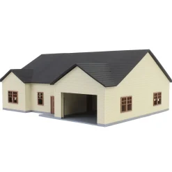 1/64 Tan & Brown “The Ranch” Farm House w/ Opening Garage & Back Deck, 3D Printed
