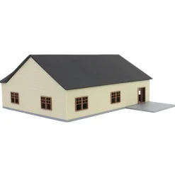 1/64 Tan & Brown “The Ranch” Farm House w/ Opening Garage & Back Deck, 3D Printed