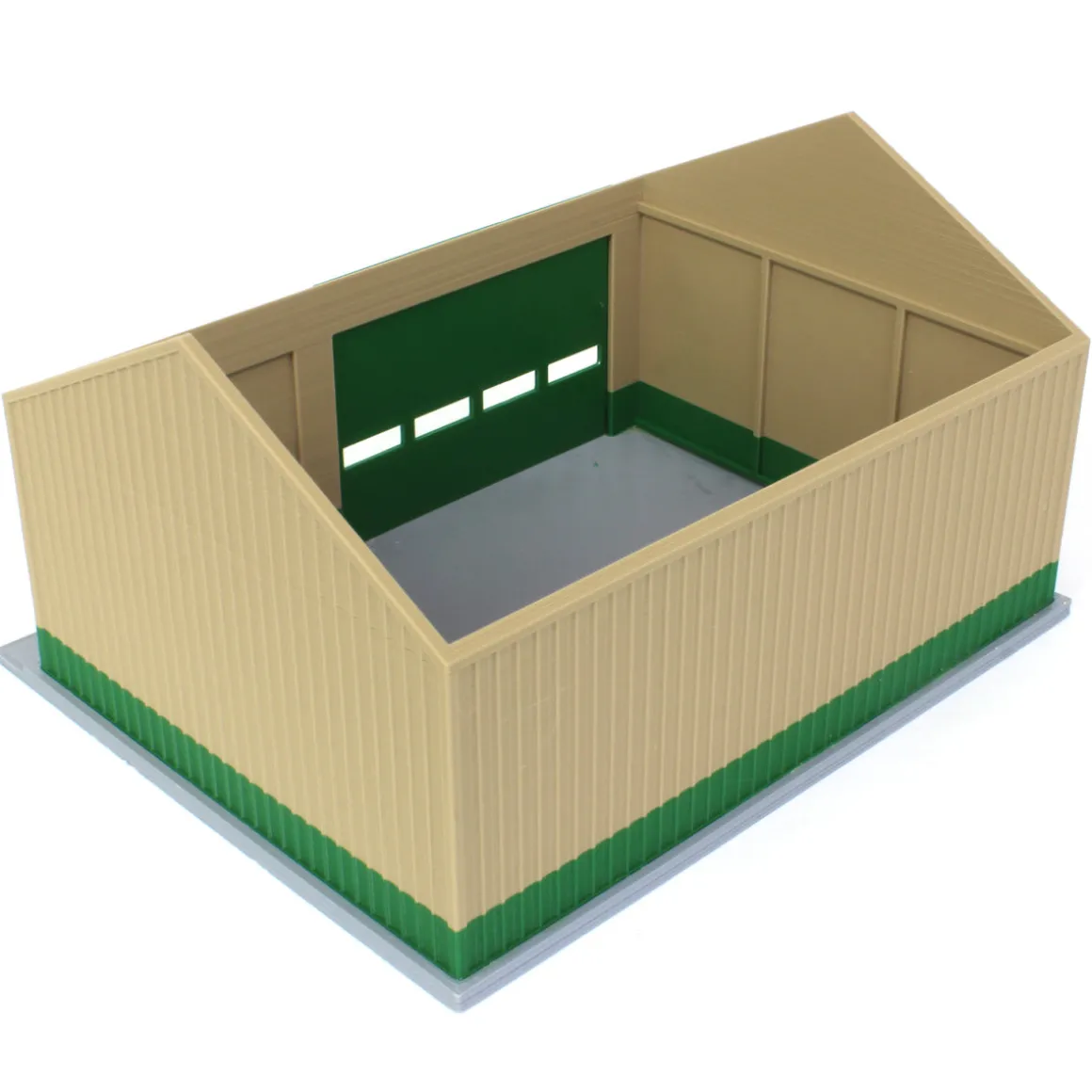 1/64 Tan/Green 40ft x 30ft "Papa's Shop" Farm Shed, 3D Printed