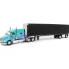 1/64 Teal & Black Peterbilt 579 Sleeper w/ 53' Utility Roll Tarp Trailer, DCP by First Gear
