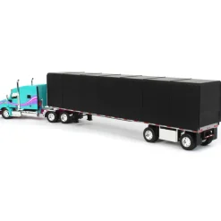 1/64 Teal & Black Peterbilt 579 Sleeper w/ 53' Utility Roll Tarp Trailer, DCP by First Gear