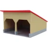 1/64 The Double Bay 40ft x 40ft Cattle Shed, Tan & Red, 3D Printed