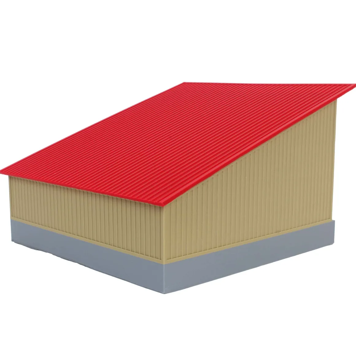 1/64 The Double Bay 40ft x 40ft Cattle Shed, Tan & Red, 3D Printed