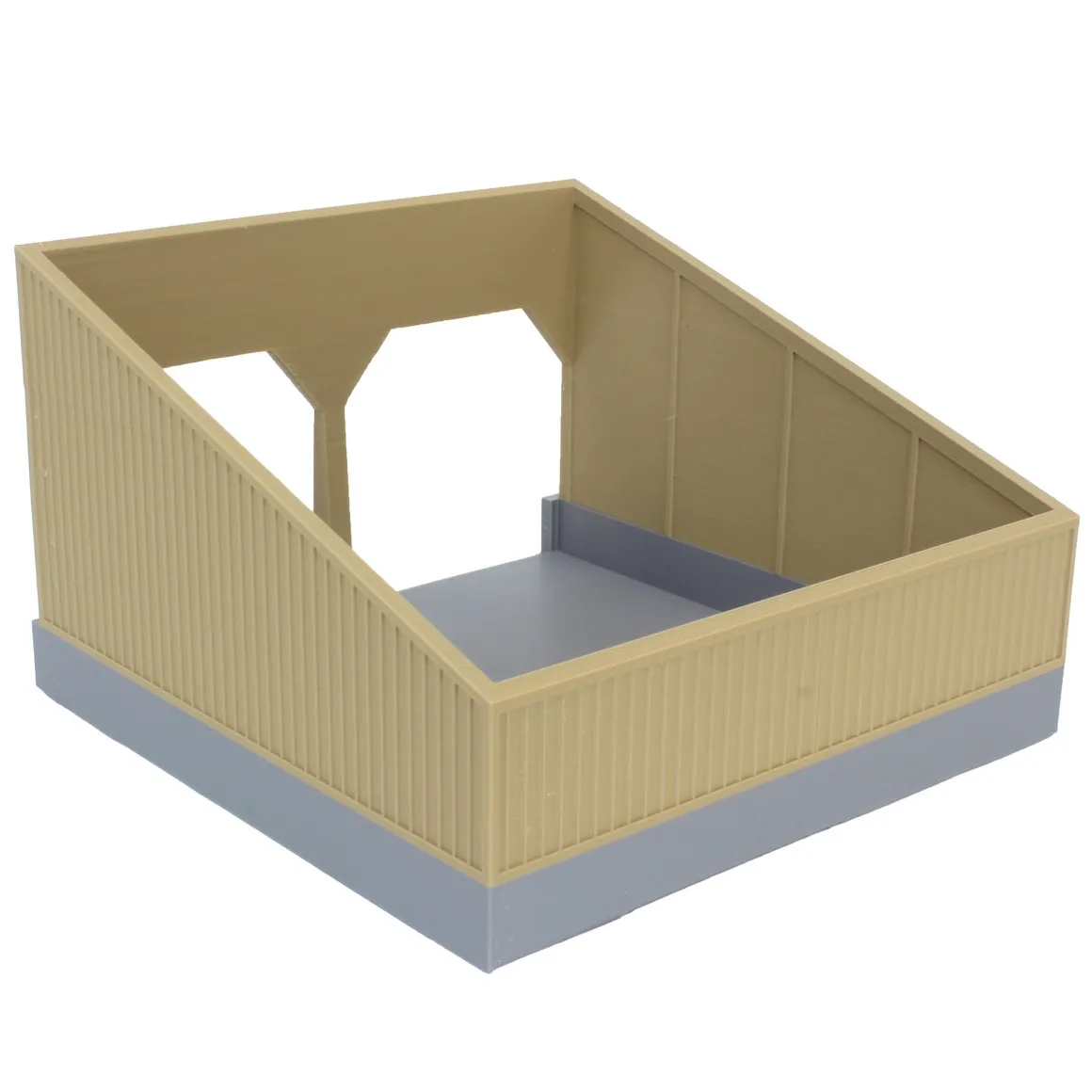 1/64 The Double Bay 40ft x 40ft Cattle Shed, Tan & Red, 3D Printed