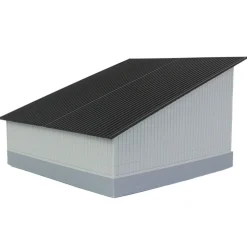 1/64 The Double Bay 40ft x 40ft Cattle Shed, Gray/Black, 3D Printed
