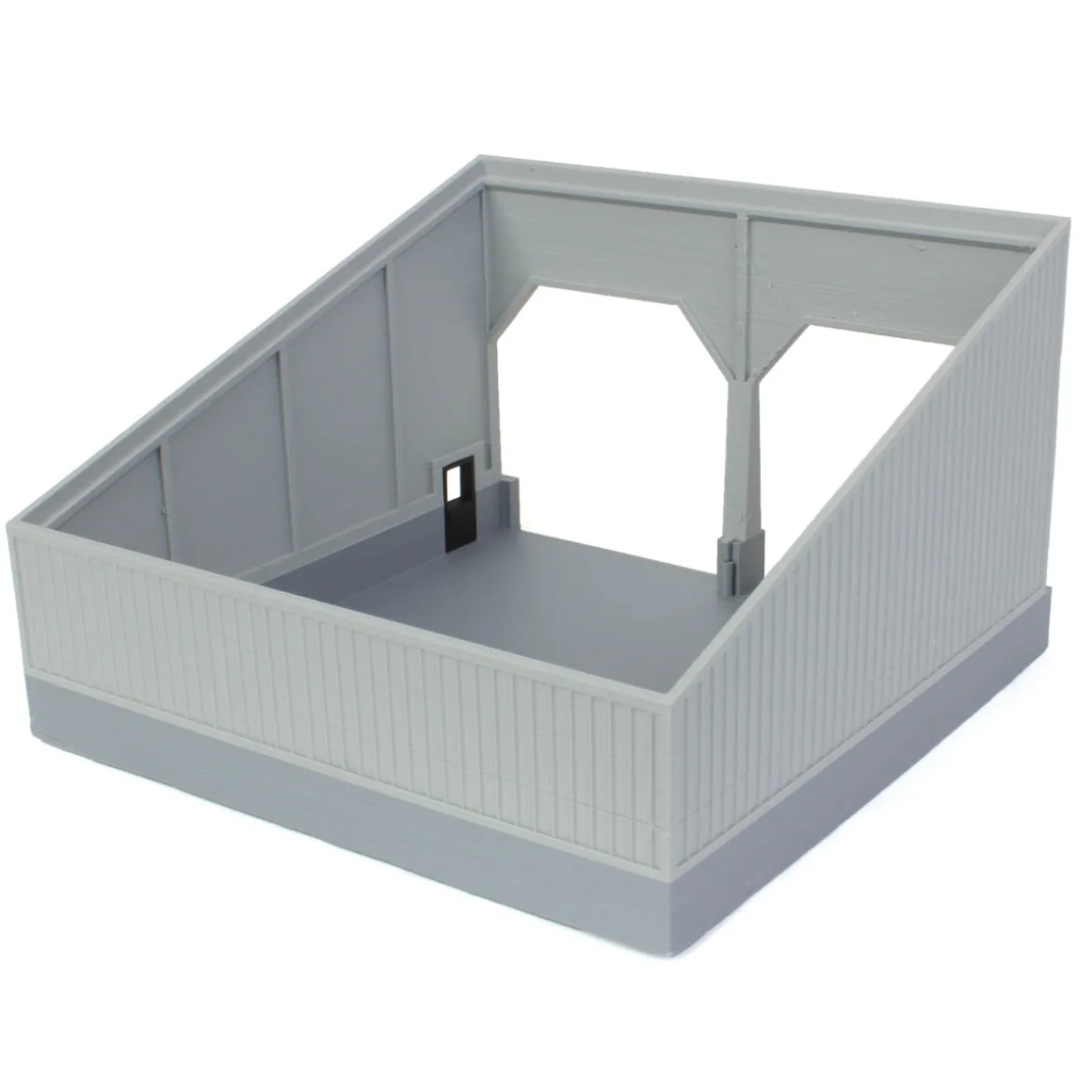 1/64 The Double Bay 40ft x 40ft Cattle Shed, Gray/Black, 3D Printed