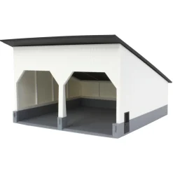1/64 The Double Bay 40ft x 40ft Cattle Shed, Black/White, 3D Printed