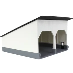 1/64 The Double Bay 40ft x 40ft Cattle Shed, Black/White, 3D Printed